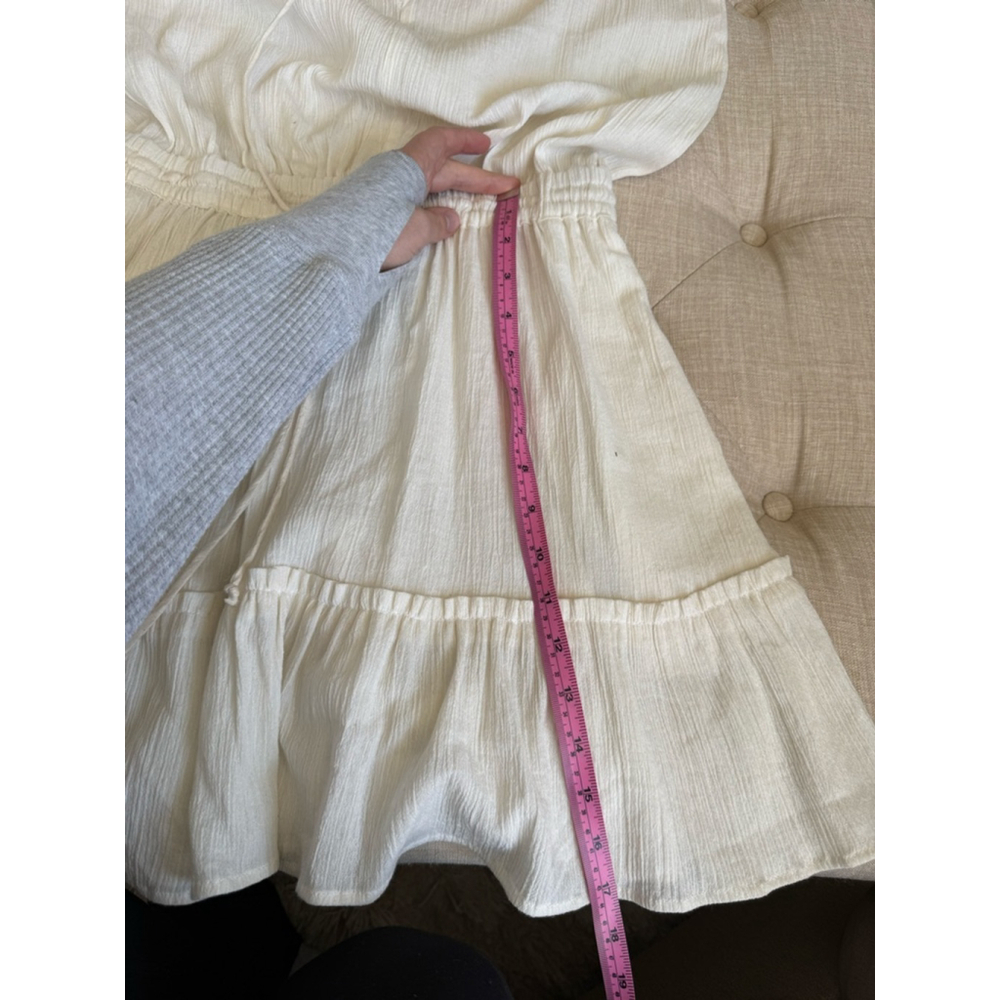 Women's Cream Sleeveless Boho Mini Dress S - Picture 3 of 8